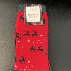 NWt Mens J.Crew  Christmas Reindeer Trouser Socks One Size